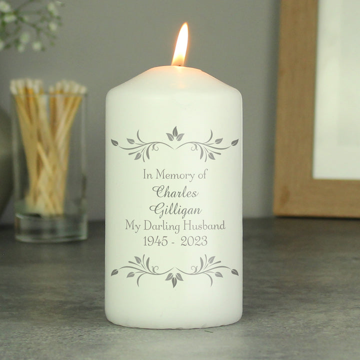 Personalised Sentiments Pillar Candle in gift category Personalised Candles