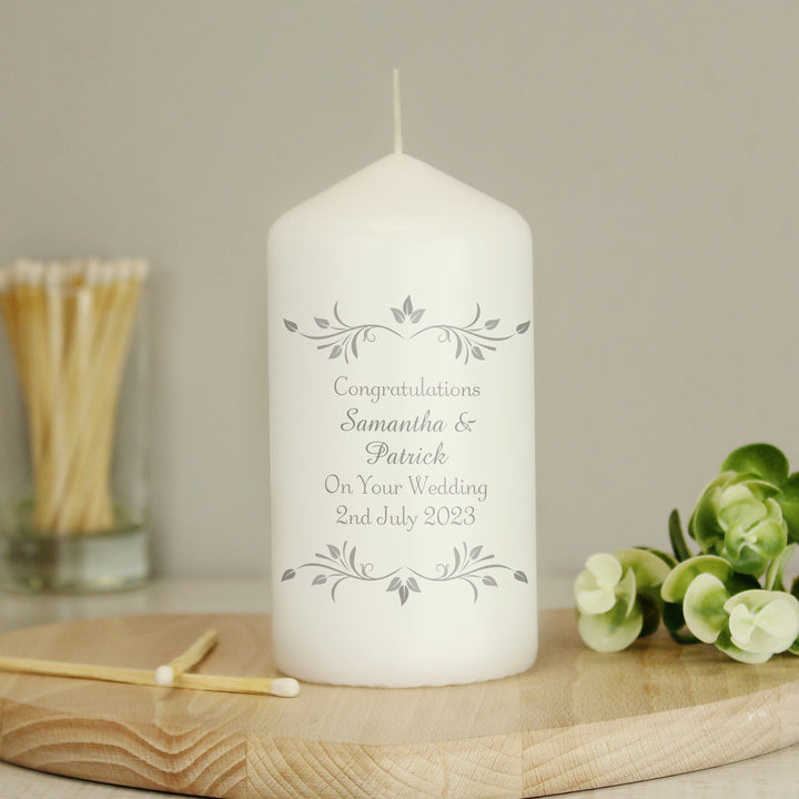 Personalised Sentiments Pillar Candle in gift category Personalised Candles