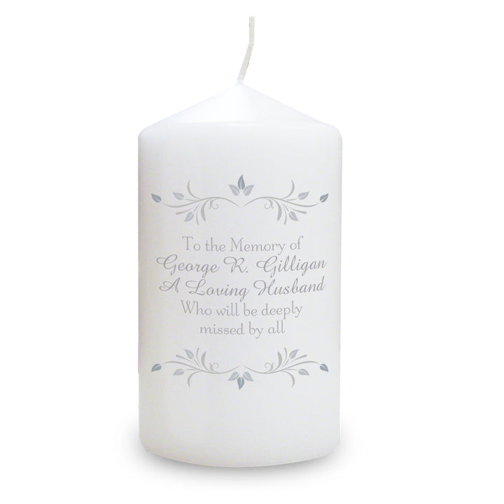 Personalised Sentiments Pillar Candle in gift category Personalised Candles