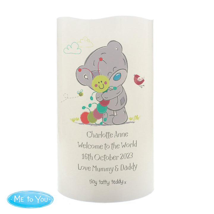 Buy Personalised Tiny Tatty Teddy Cuddle Bug Nightlight LED Candle at www.giftsfinder.co.uk