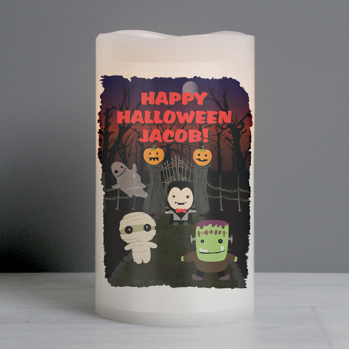 Buy Personalised Halloween LED Candle at www.giftsfinder.co.uk