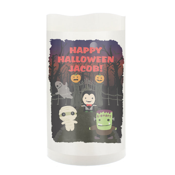 Buy Personalised Halloween LED Candle at www.giftsfinder.co.uk