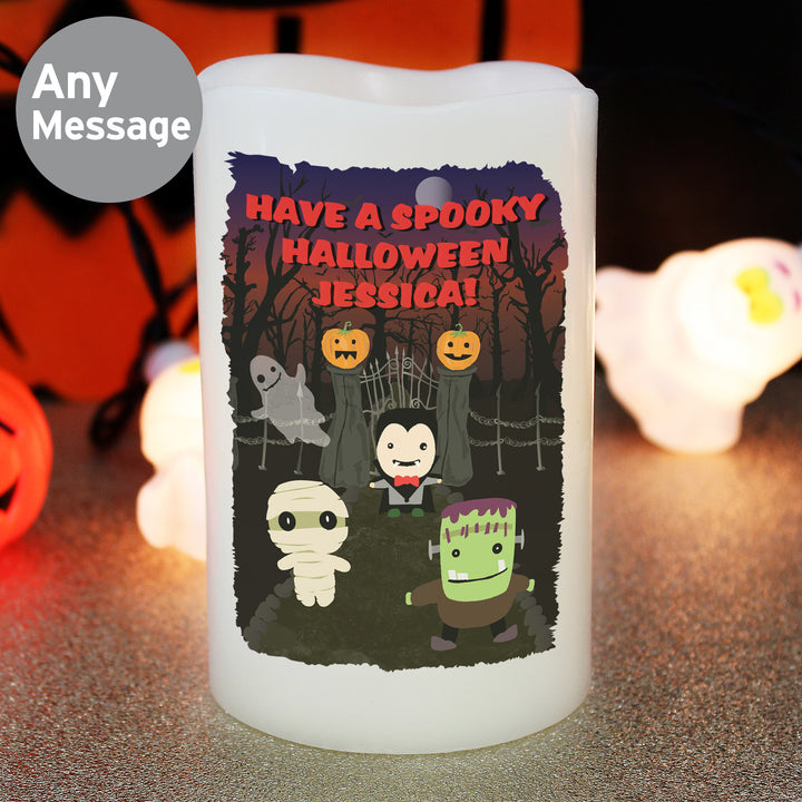 Buy Personalised Halloween LED Candle at www.giftsfinder.co.uk