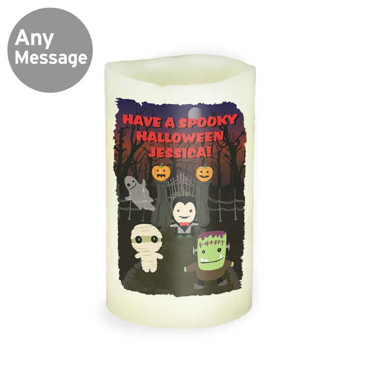 Buy Personalised Halloween LED Candle at www.giftsfinder.co.uk