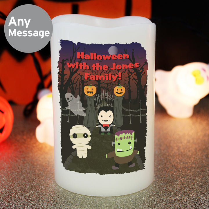 Buy Personalised Halloween LED Candle at www.giftsfinder.co.uk