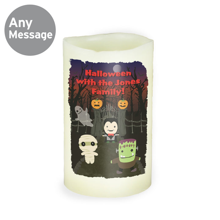 Buy Personalised Halloween LED Candle at www.giftsfinder.co.uk