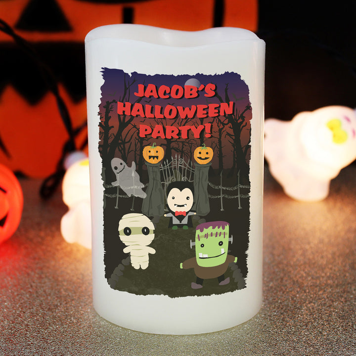 Buy Personalised Halloween LED Candle at www.giftsfinder.co.uk