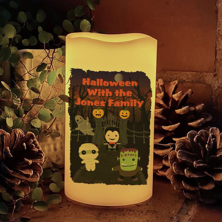 Buy Personalised Halloween LED Candle at www.giftsfinder.co.uk