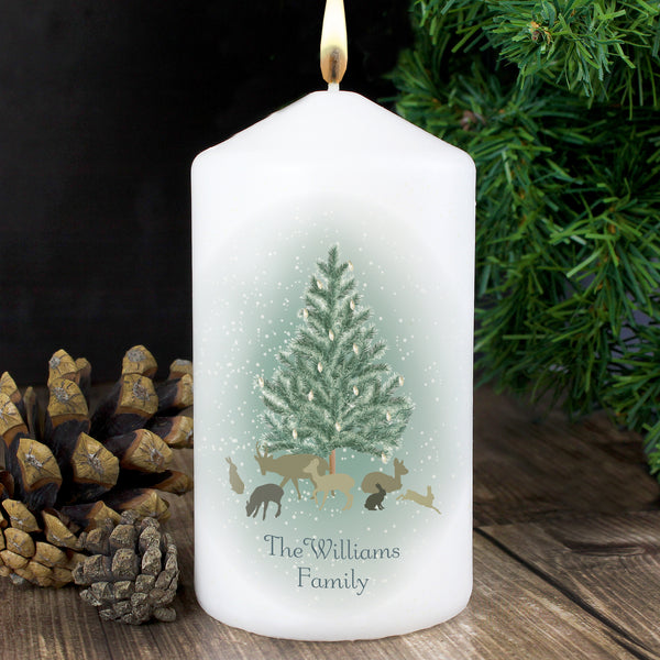 Buy Personalised A Winter's Night Pillar Candle at www.giftsfinder.co.uk