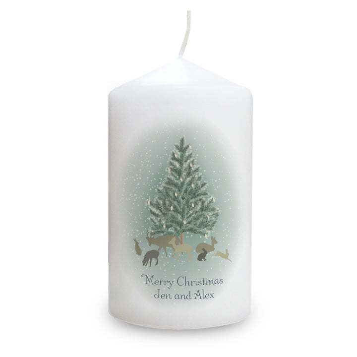 Personalised A Winter's Night Pillar Candle - part of the Gifts Finder Personalised Candles collection