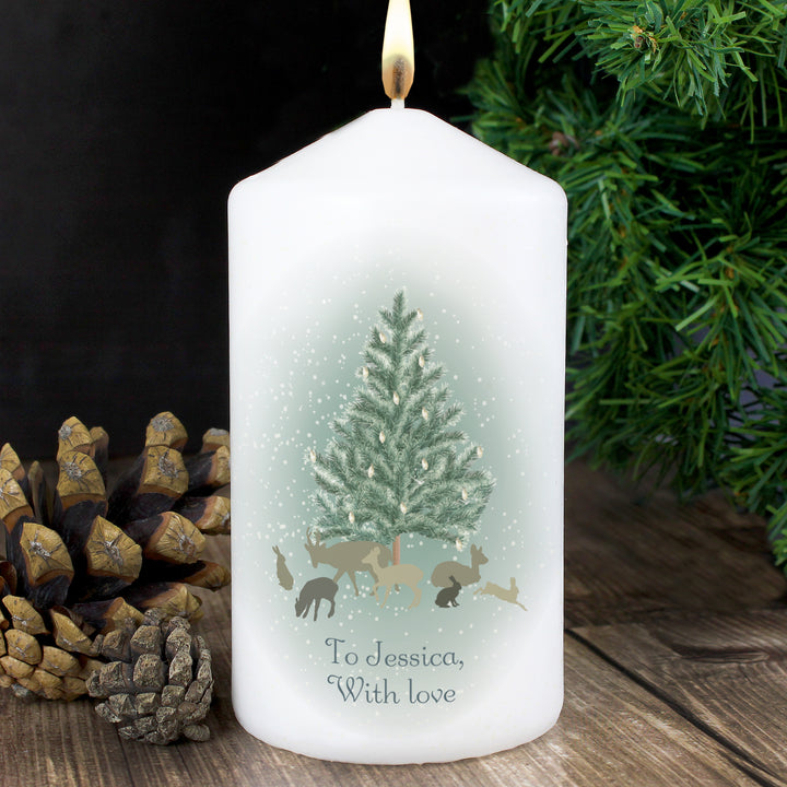 Personalised A Winter's Night Pillar Candle - part of the Gifts Finder Personalised Candles collection