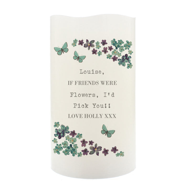 Personalised Forget Me Not LED Candle - part of the Gifts Finder Personalised LED Candles collection