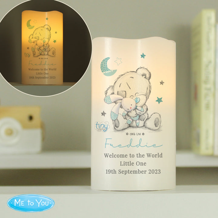 Personalised Tiny Tatty Teddy Dream Big Blue Nightlight LED Candle - part of the Gifts Finder Personalised LED Candles collection