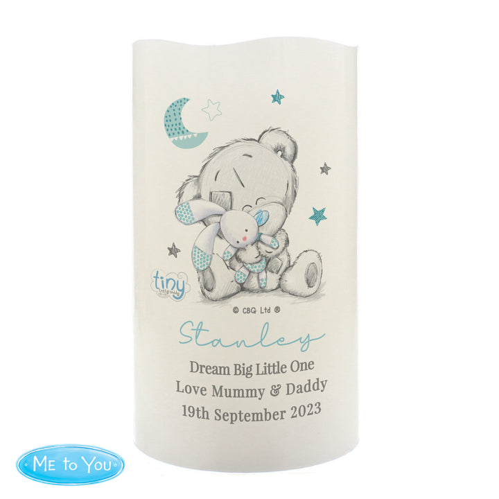 Personalised Tiny Tatty Teddy Dream Big Blue Nightlight LED Candle - part of the Gifts Finder Personalised LED Candles collection