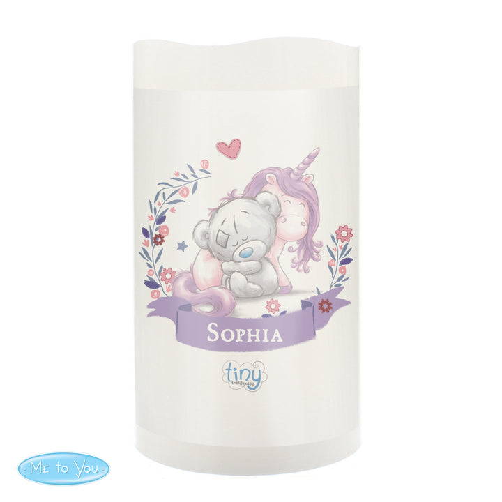 Personalised Tiny Tatty Teddy Unicorn Nightlight LED Candle - part of the Gifts Finder Personalised LED Candles collection