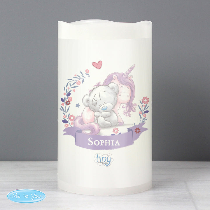 Personalised Tiny Tatty Teddy Unicorn Nightlight LED Candle - part of the Gifts Finder Personalised LED Candles collection