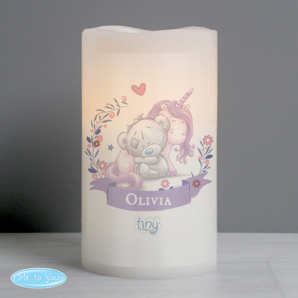 Buy Personalised Tiny Tatty Teddy Unicorn Nightlight LED Candle at www.giftsfinder.co.uk