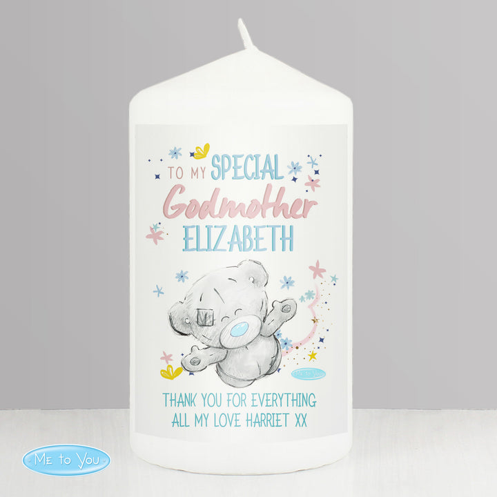 Buy Personalised Me to You Godmother Pillar Candle at www.giftsfinder.co.uk