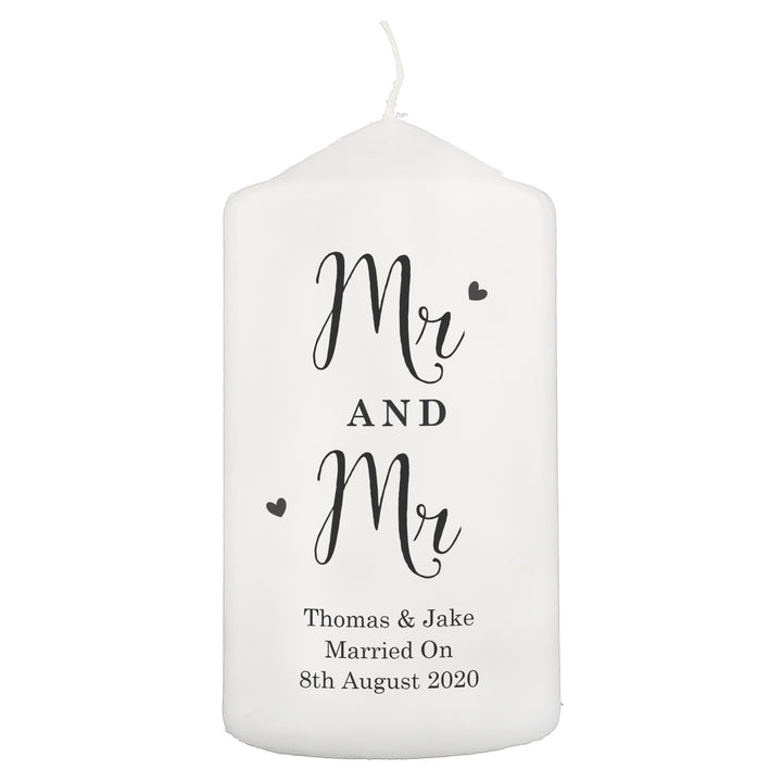 Buy Personalised Married Couple Pillar Candle at www.giftsfinder.co.uk