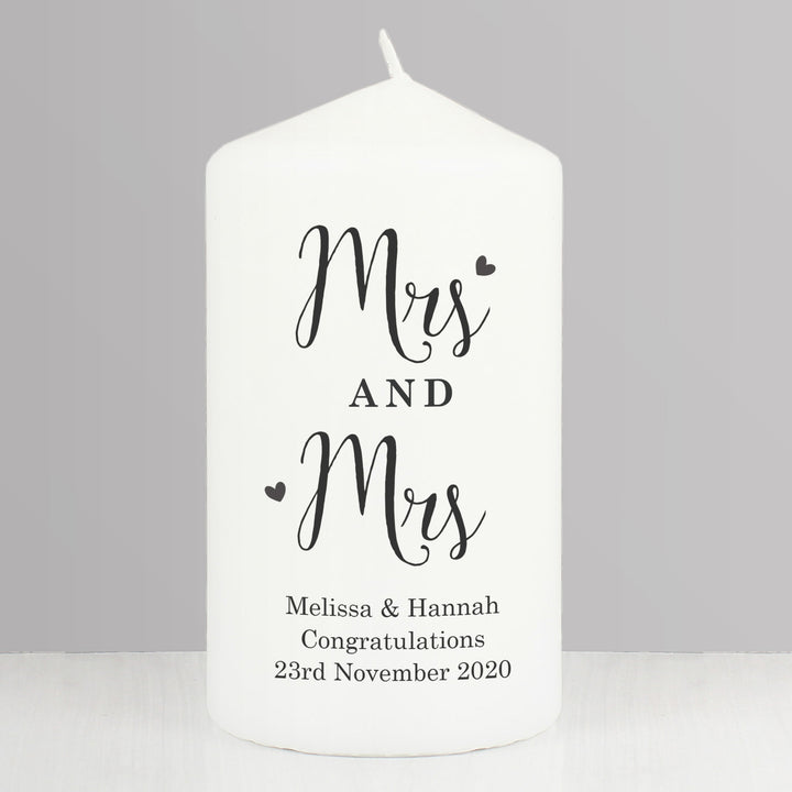 Buy Personalised Married Couple Pillar Candle at www.giftsfinder.co.uk