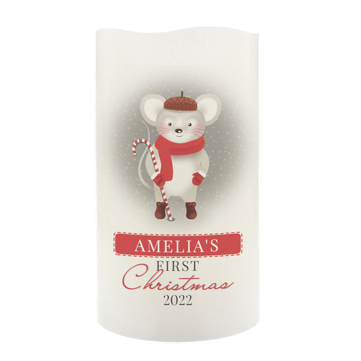 Buy Personalised '1st Christmas' Mouse Night Light LED Candle available now at www.giftsfinder.co.uk