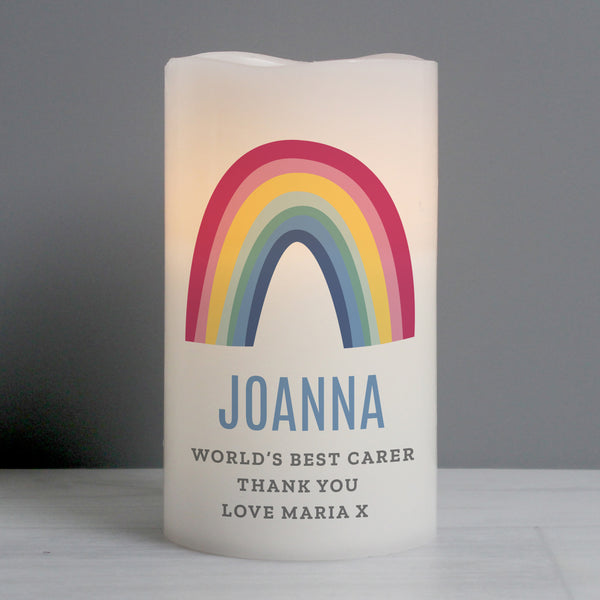 Buy Personalised Rainbow LED Candle at www.giftsfinder.co.uk