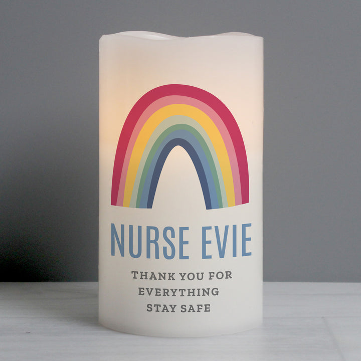 Buy Personalised Rainbow LED Candle at www.giftsfinder.co.uk