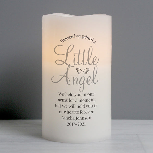 Buy Personalised Little Angel LED Candle at www.giftsfinder.co.uk