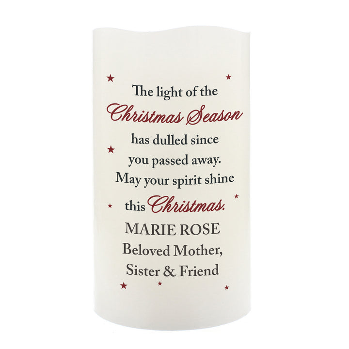 Personalised Christmas Season Memorial LED Candle - part of the Gifts Finder Personalised LED Candles collection