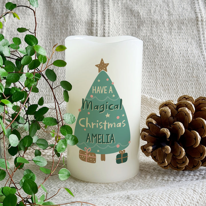 Buy Personalised Have A Magical Christmas LED Candle available now at www.giftsfinder.co.uk