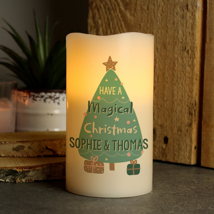 Buy Personalised Have A Magical Christmas LED Candle available now at www.giftsfinder.co.uk