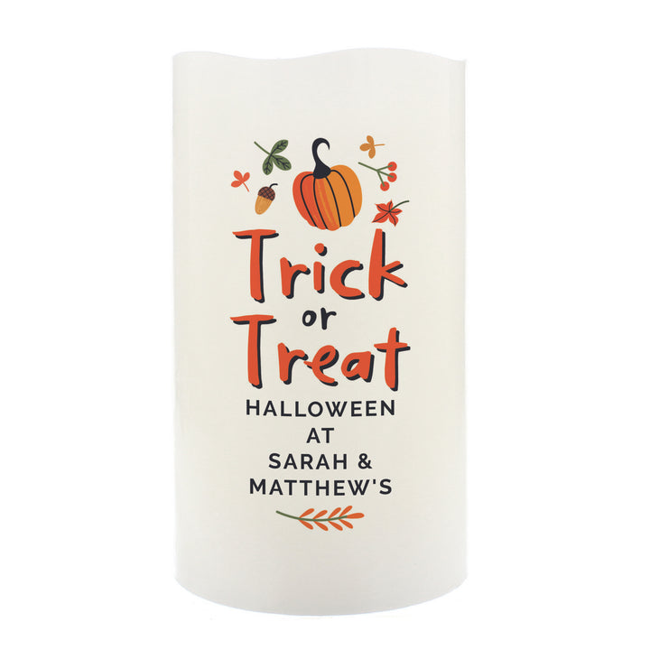 Personalised Trick or Treat LED Candle in gift category Personalised LED Candles