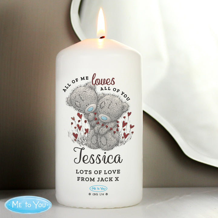 Buy Personalised Me to You Valentine Pillar Candle available now at www.giftsfinder.co.uk