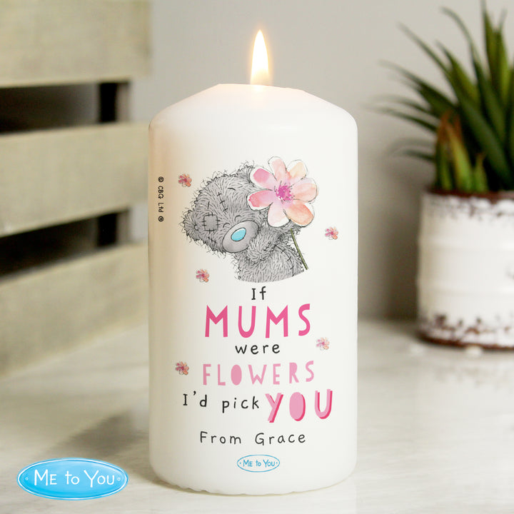 Personalised Me To You If... Were Flowers Pillar Candle - part of the Gifts Finder Personalised Candles collection