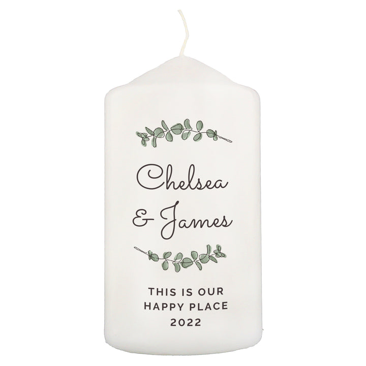 Buy Personalised Botanical Pillar Candle available now at www.giftsfinder.co.uk