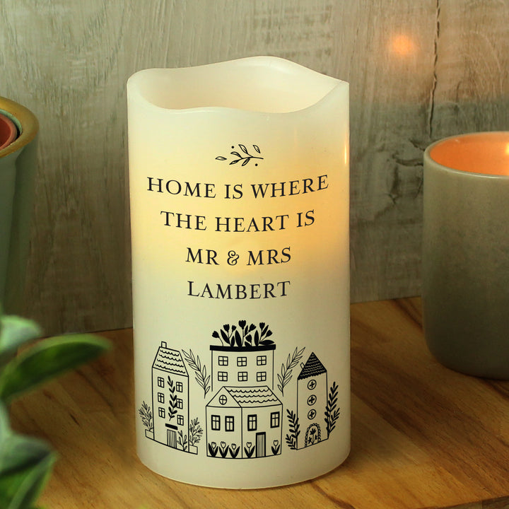 Buy Personalised HOME LED Candle available now at www.giftsfinder.co.uk