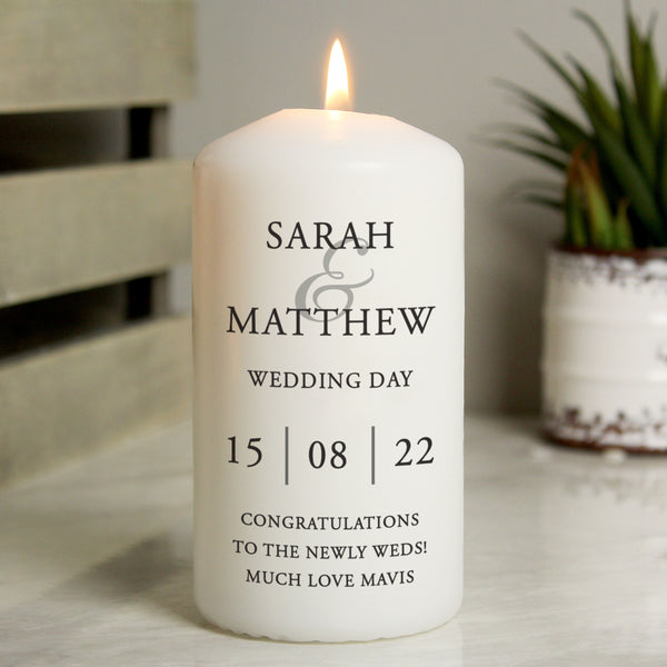 Buy Personalised Couples Pillar Candle available now at www.giftsfinder.co.uk