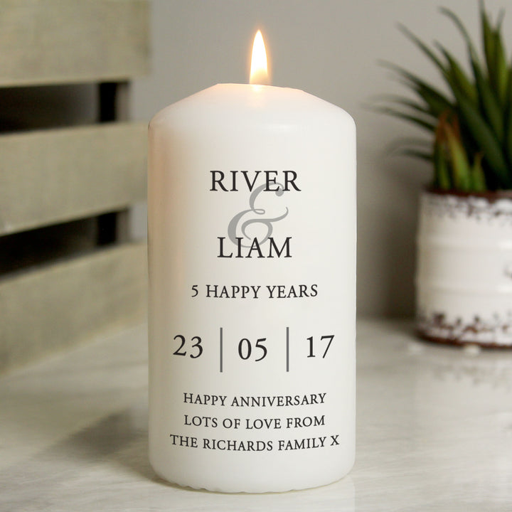 Buy Personalised Couples Pillar Candle available now at www.giftsfinder.co.uk