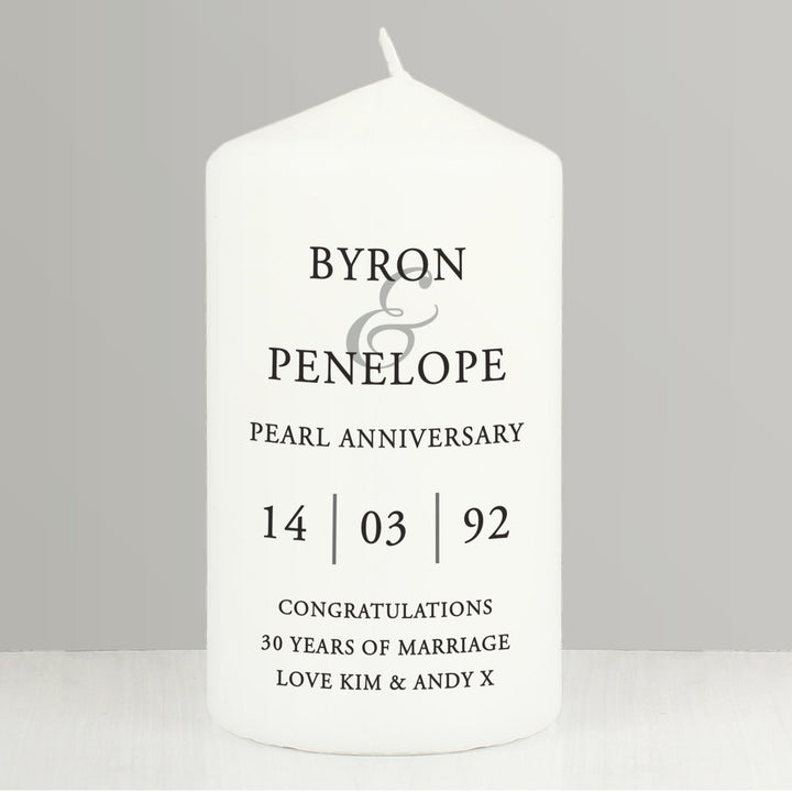 Buy Personalised Couples Pillar Candle available now at www.giftsfinder.co.uk