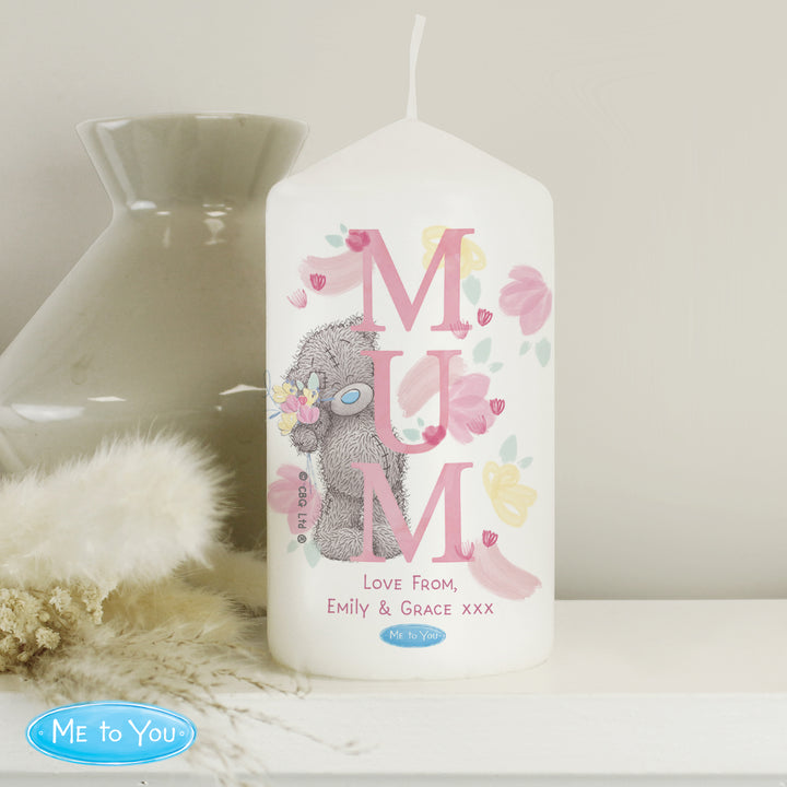 Buy Personalised Me to You MUM Pillar Candle at www.giftsfinder.co.uk