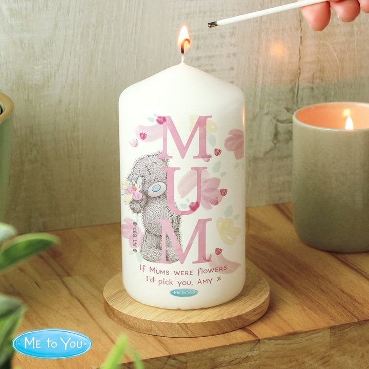 Buy Personalised Me to You MUM Pillar Candle at www.giftsfinder.co.uk