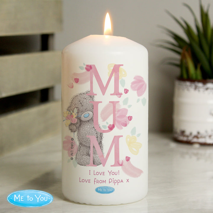 Buy Personalised Me to You MUM Pillar Candle at www.giftsfinder.co.uk