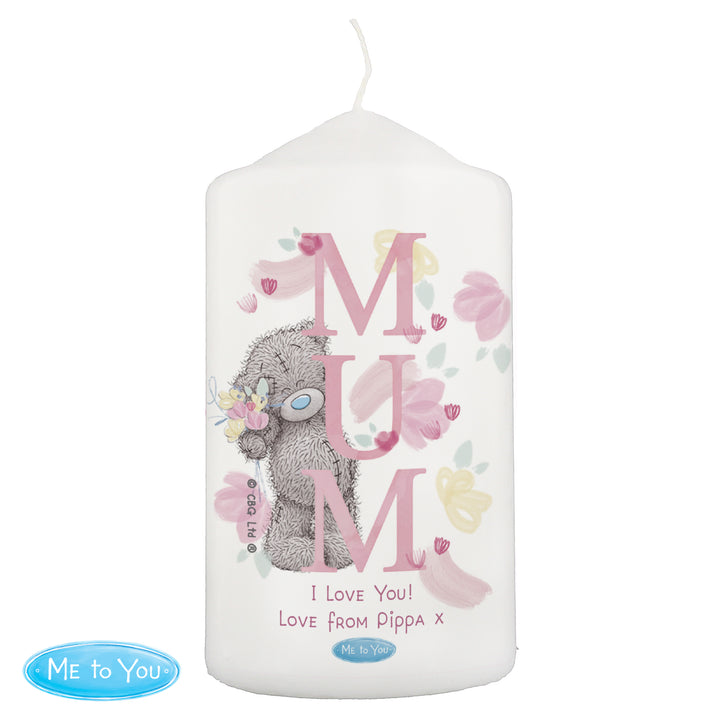 Buy Personalised Me to You MUM Pillar Candle at www.giftsfinder.co.uk