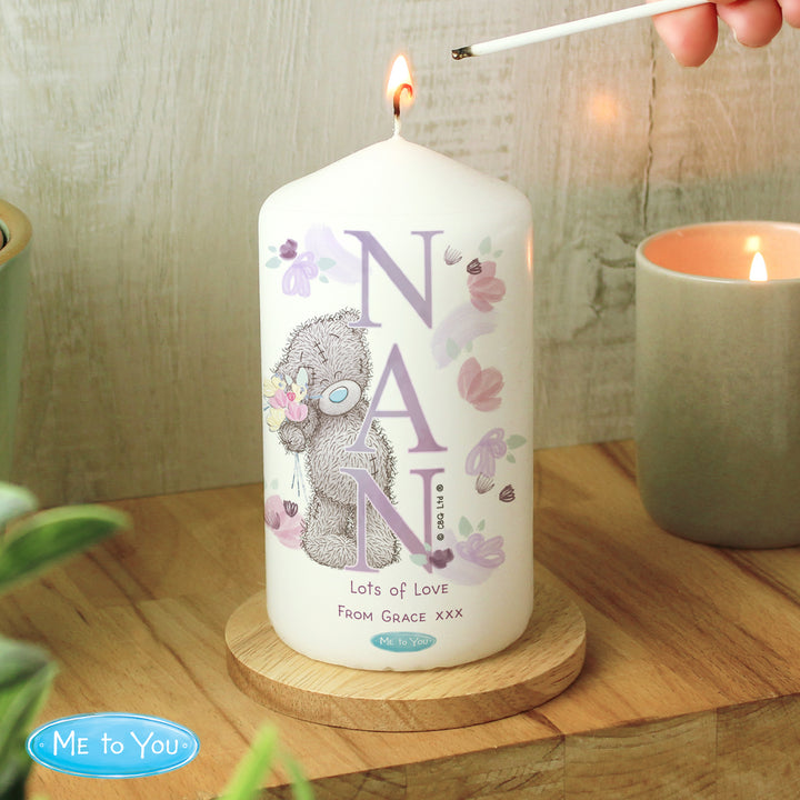 Buy Personalised Me to You NAN Pillar Candle available now at www.giftsfinder.co.uk