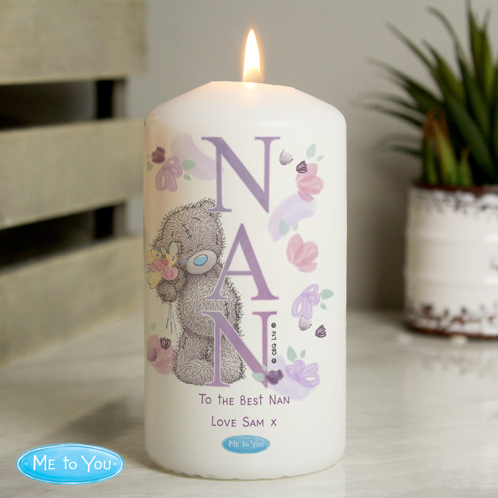 Buy Personalised Me to You NAN Pillar Candle available now at www.giftsfinder.co.uk