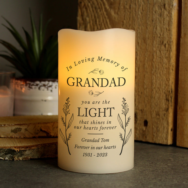 Buy Personalised In Loving Memory LED Candle available now at www.giftsfinder.co.uk