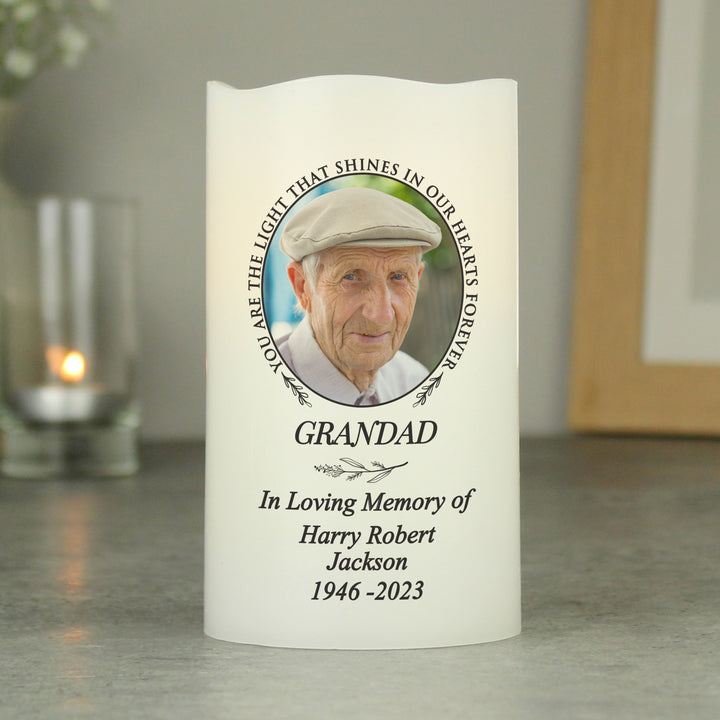 Personalised Light In Our Hearts Photo Upload LED Candle - part of the Gifts Finder Personalised Memorials collection