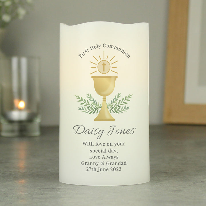 Buy Personalised First Holy Communion LED Candle available now at www.giftsfinder.co.uk