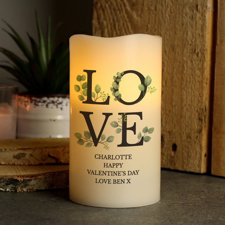 Buy Personalised LOVE LED Candle available now at www.giftsfinder.co.uk