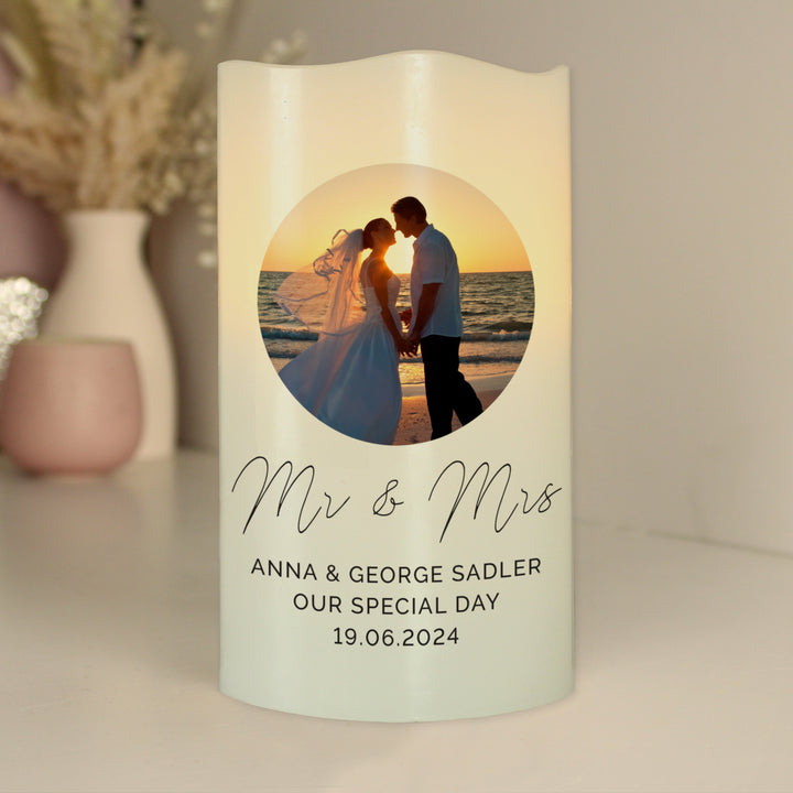 Buy Personalised Photo Upload LED Candle, Ideal For Weddings, Anniversaries, Newborn Baby & Memorials at www.giftsfinder.co.uk